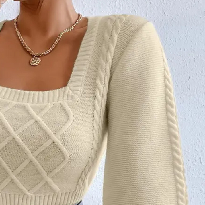 Aayla - Damenpullover mit Quadratischem Dekolleté
