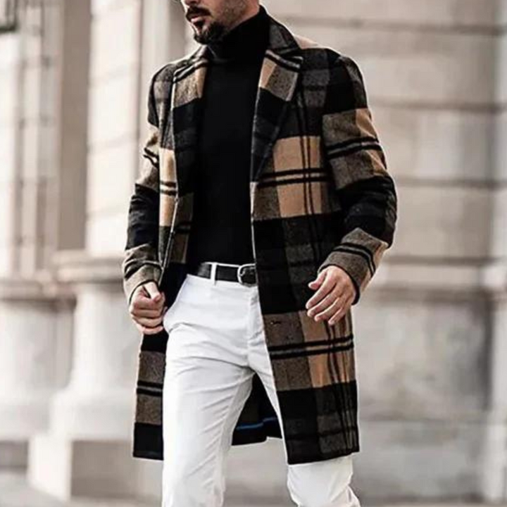 Richard - Eleganter Karierter Mantel für Herren