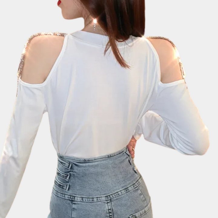 Celina - Trendiges Hemden mit Cut-Out-Ärmeln für Damen