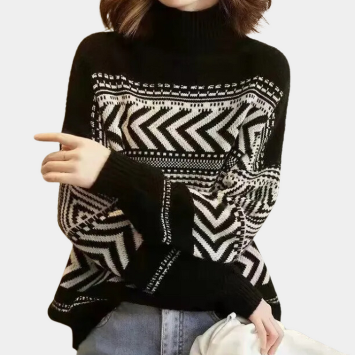 Sabina - Eleganter Pullover mit Hohem Kragen für Damen