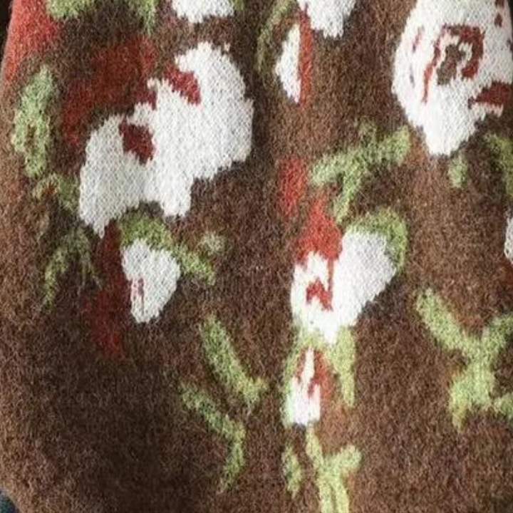 Kaia - Lässiger Geblümter Strickpullover für Damen