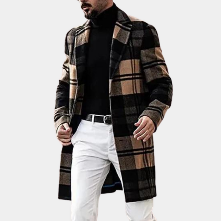 Richard - Eleganter Karierter Mantel für Herren