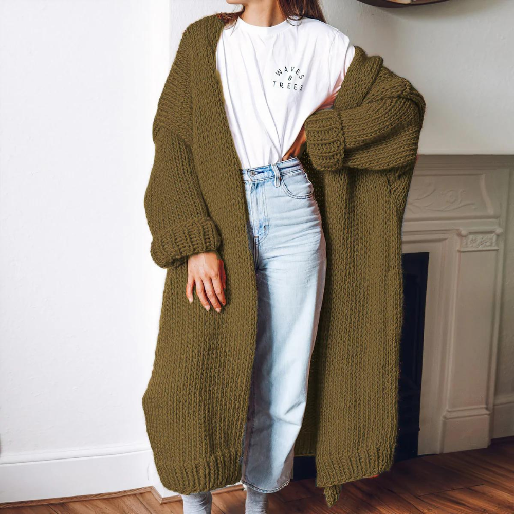 Margareta - Lässige Und Lange Strickjacke für Damen