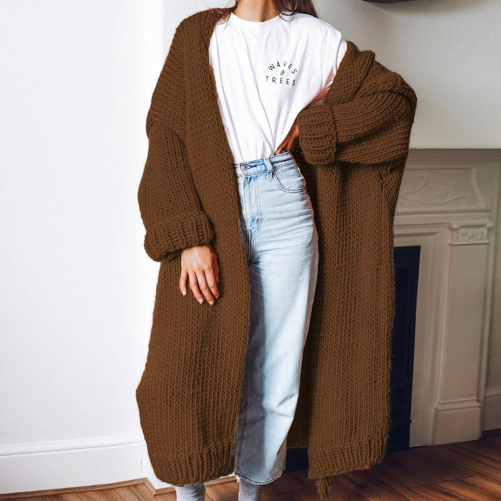 Margareta - Lässige Und Lange Strickjacke für Damen