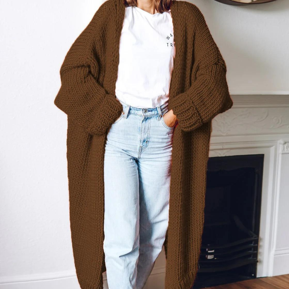 Margareta - Lässige Und Lange Strickjacke für Damen