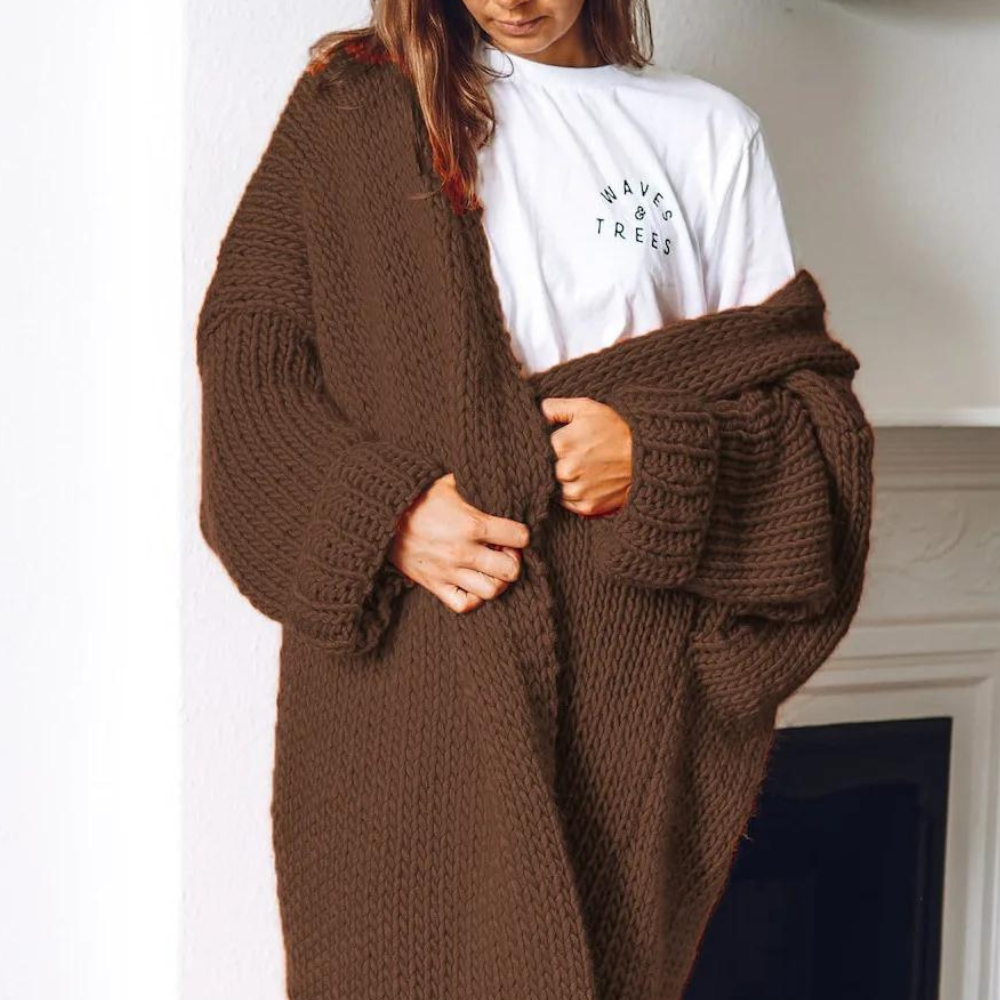 Margareta - Lässige Und Lange Strickjacke für Damen
