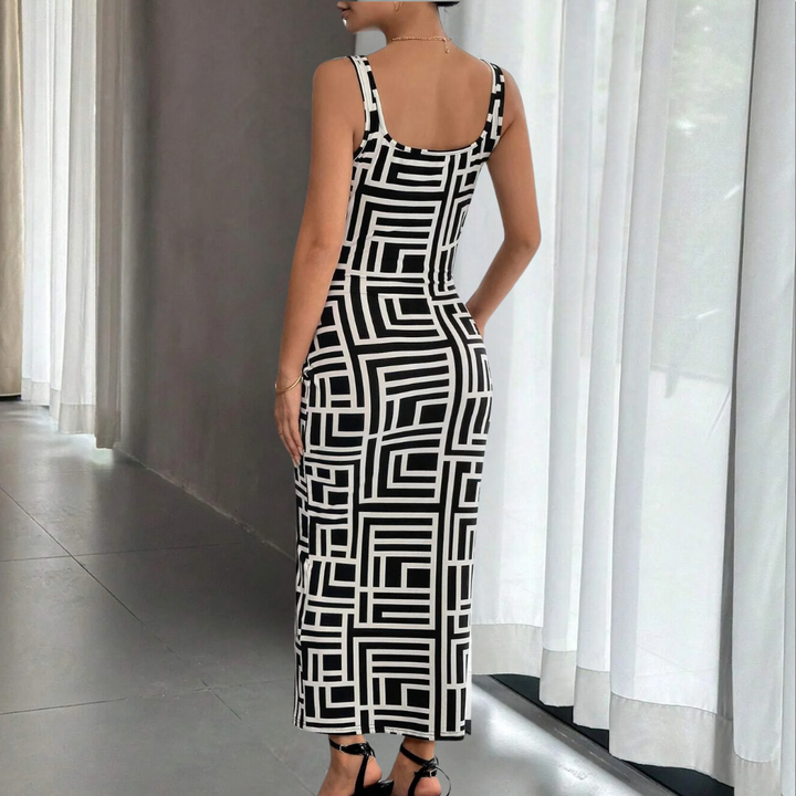 Elsa - Elegantes Geometrisches Bodycon-Kleid