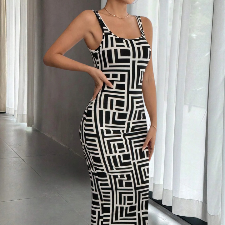 Elsa - Elegantes Geometrisches Bodycon-Kleid