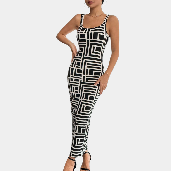 Elsa - Elegantes Geometrisches Bodycon-Kleid