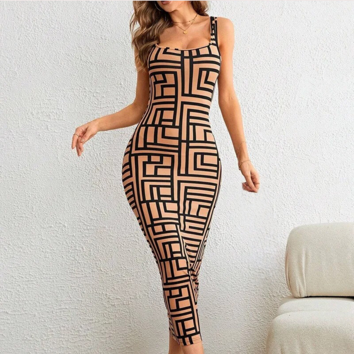 Elsa - Elegantes Geometrisches Bodycon-Kleid