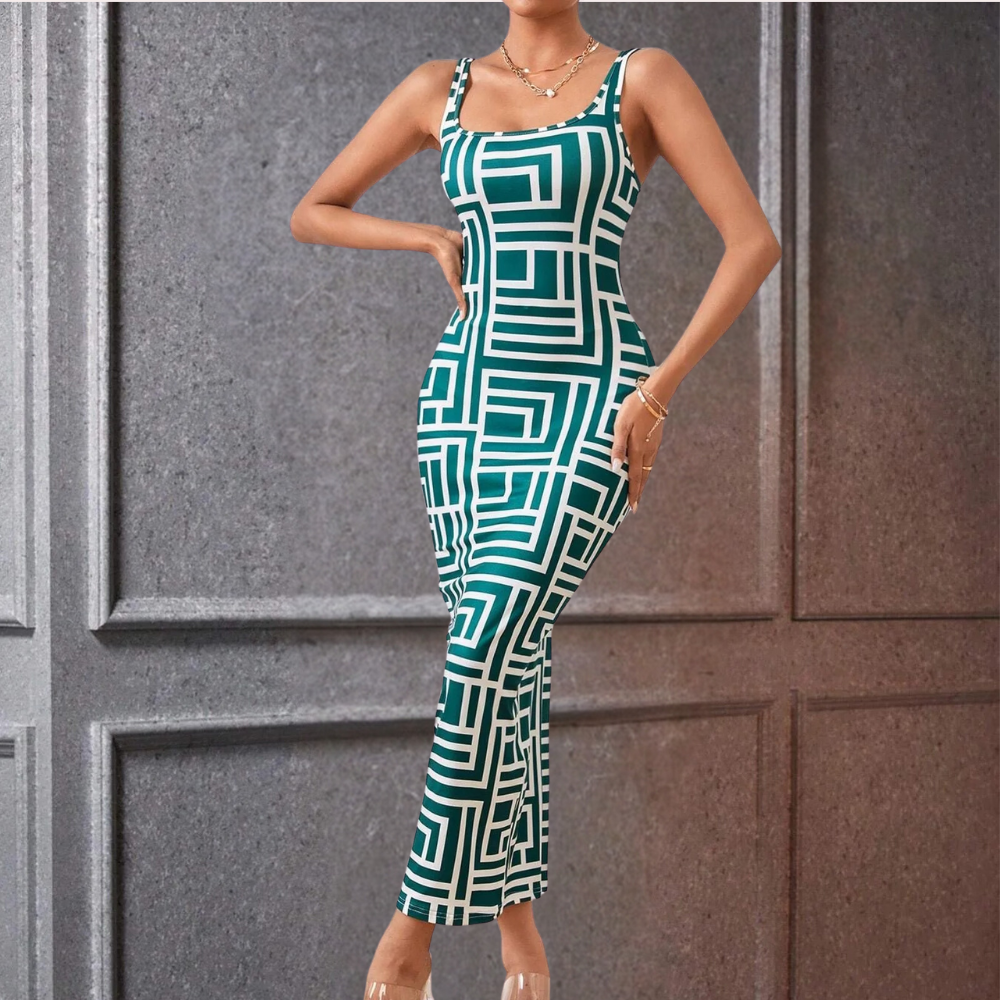 Elsa - Elegantes Geometrisches Bodycon-Kleid