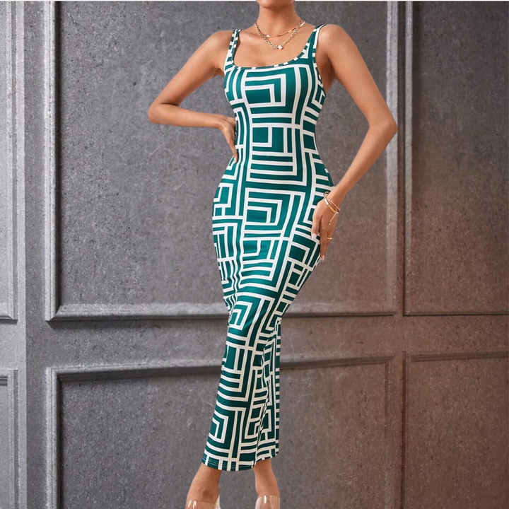 Elsa - Elegantes Geometrisches Bodycon-Kleid