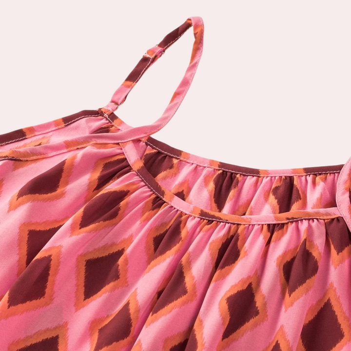 Kaya - Geometrischer Druck Ärmelloses Kleid für Damen