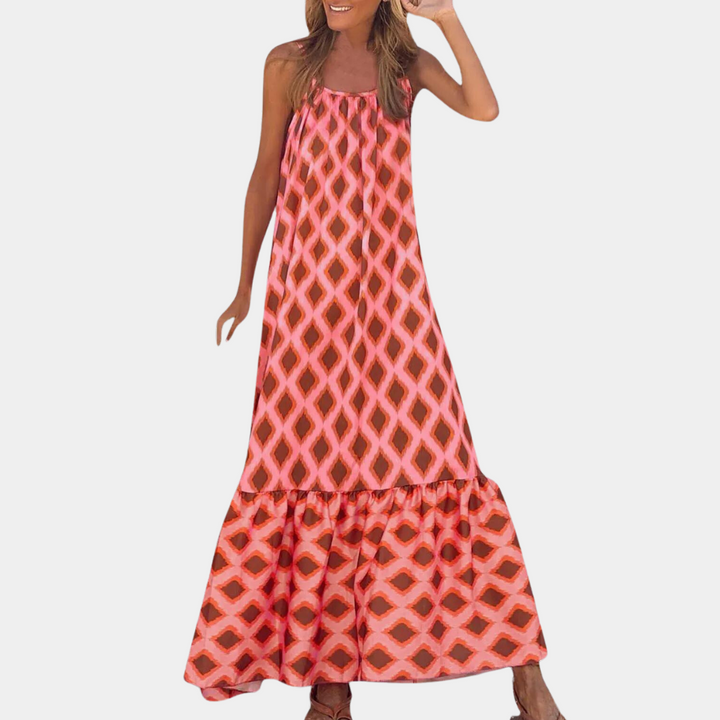 Kaya - Geometrischer Druck Ärmelloses Kleid für Damen