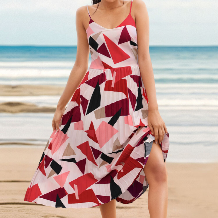 Belle - Elegantes Plissiertes Midikleid