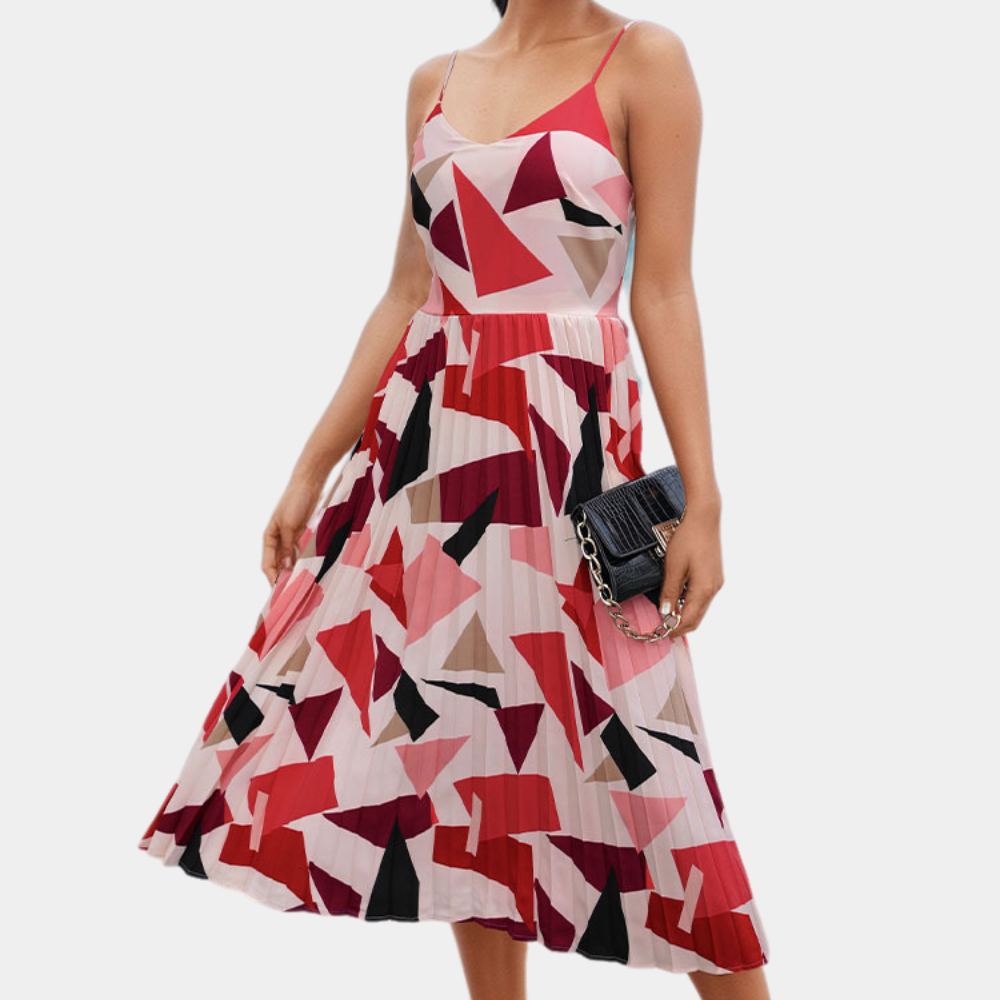 Belle - Elegantes Plissiertes Midikleid