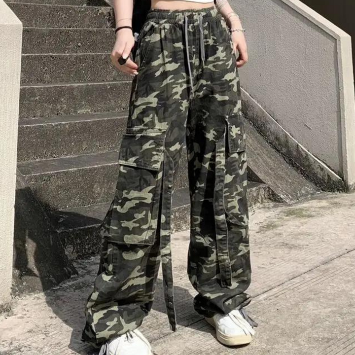 Elera - Urbane Tarnhose mit Hoher Taille für Damen