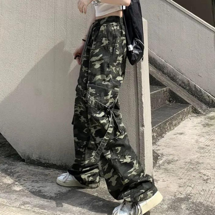 Elera - Urbane Tarnhose mit Hoher Taille für Damen