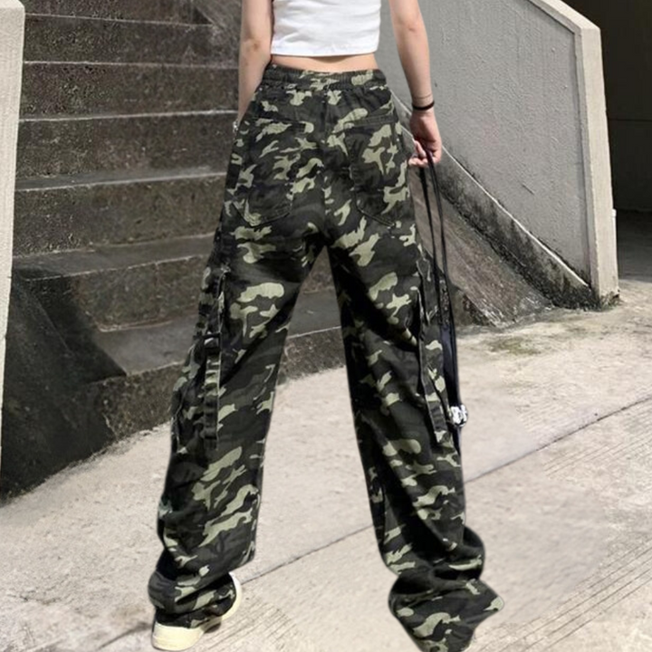 Elera - Urbane Tarnhose mit Hoher Taille für Damen
