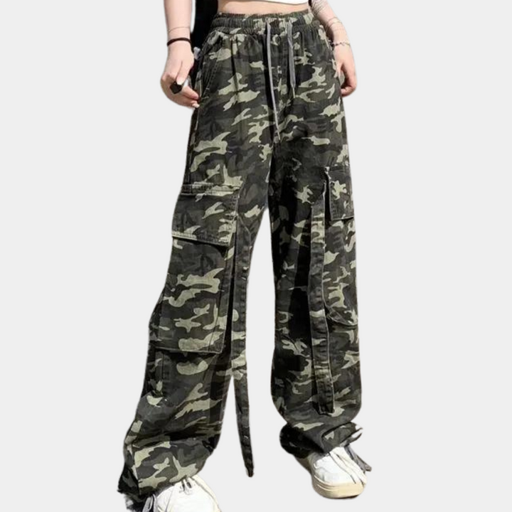 Elera - Urbane Tarnhose mit Hoher Taille für Damen