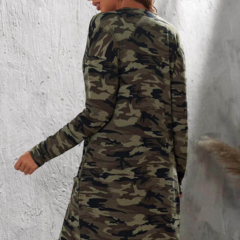 Prisca - Praktische Lange Tarnjacke für Damen
