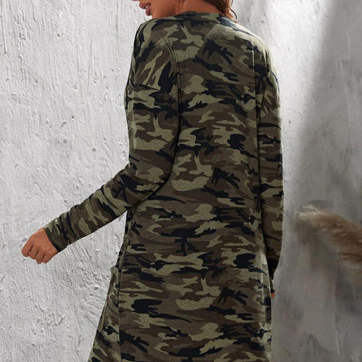 Prisca - Praktische Lange Tarnjacke für Damen