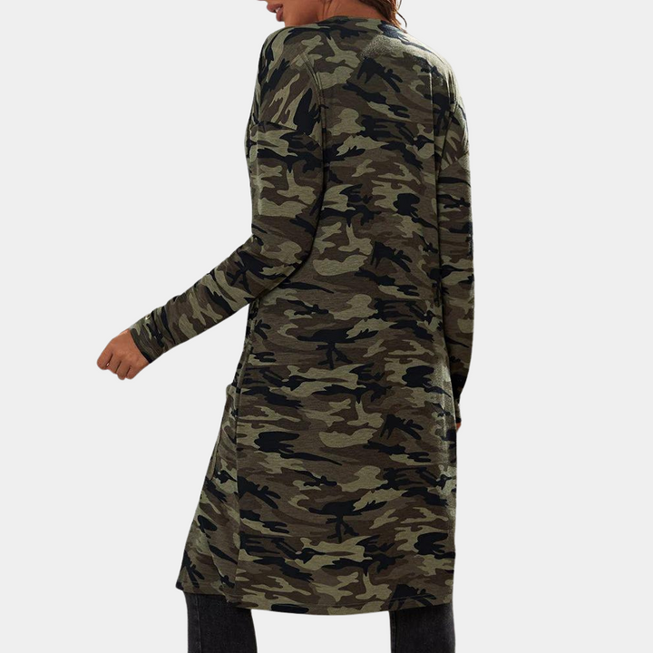 Prisca - Praktische Lange Tarnjacke für Damen