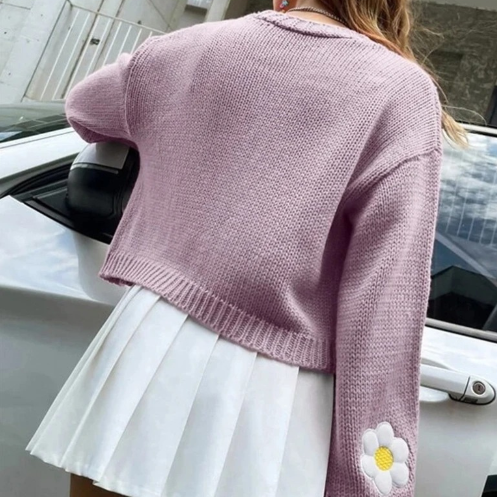 Fernanda - Exklusive Damen-Strickjacke mit Blumenmuster