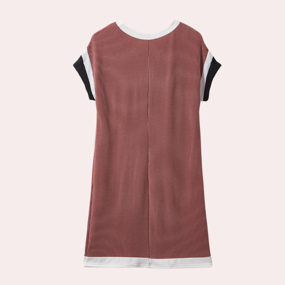 Henriqua - Verspielter Farbblock mit Nadelstreifenmuster Kurzes Kleid für Damen
