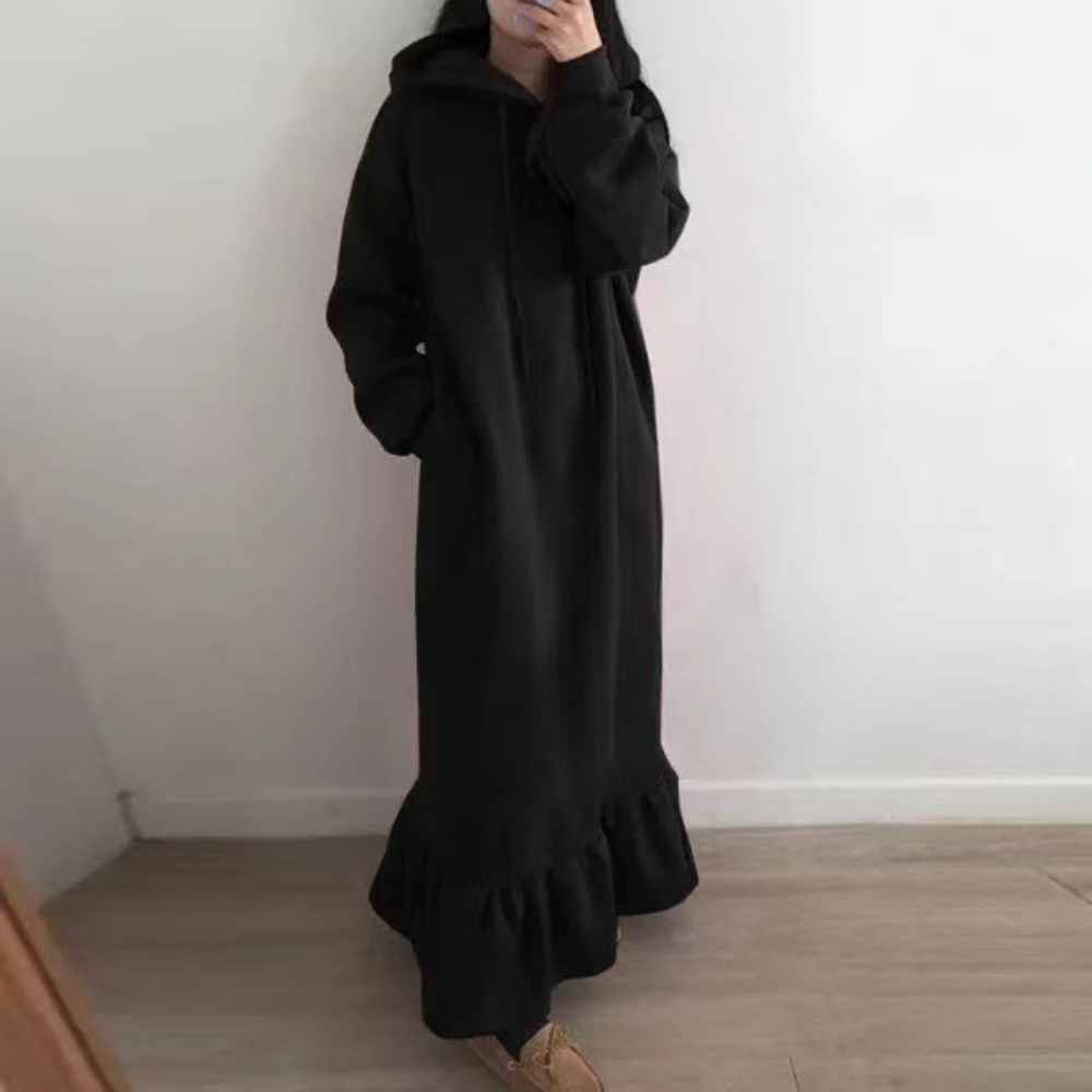 Mandy - Stylisches Langes Damen-Kapuzenkleid
