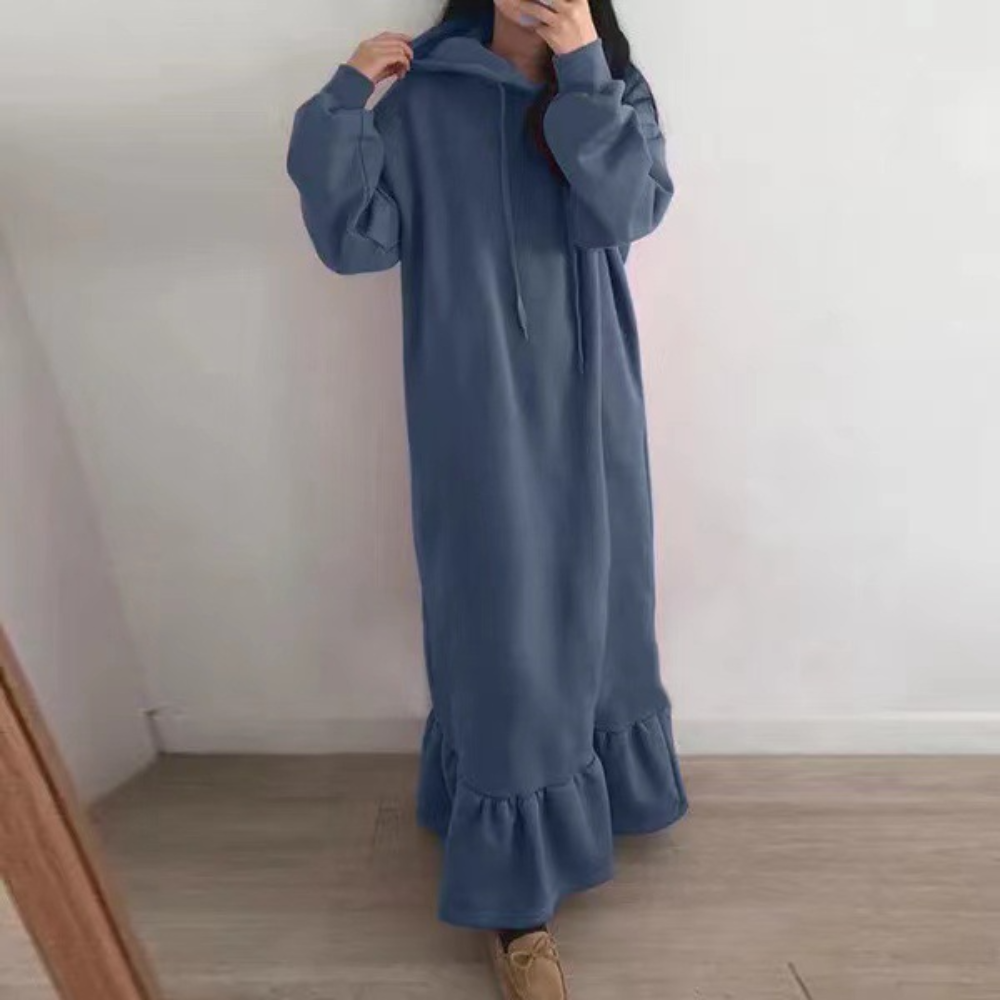 Mandy - Stylisches Langes Damen-Kapuzenkleid