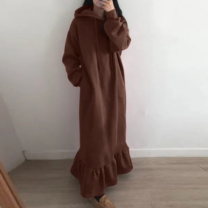 Mandy - Stylisches Langes Damen-Kapuzenkleid