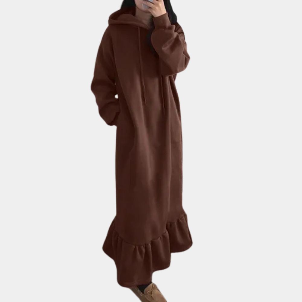 Mandy - Stylisches Langes Damen-Kapuzenkleid
