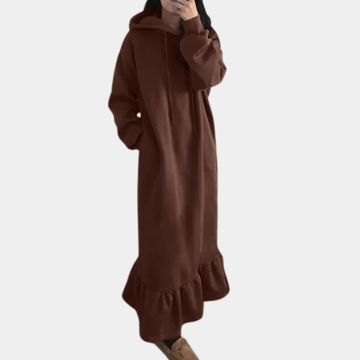 Mandy - Stylisches Langes Damen-Kapuzenkleid