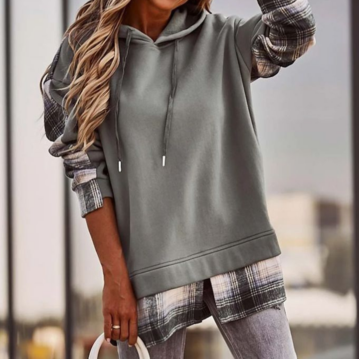 April - Schicker Langarm-Pullover Im Patchwork-Design