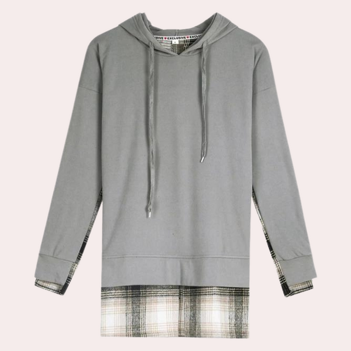 April - Schicker Langarm-Pullover Im Patchwork-Design
