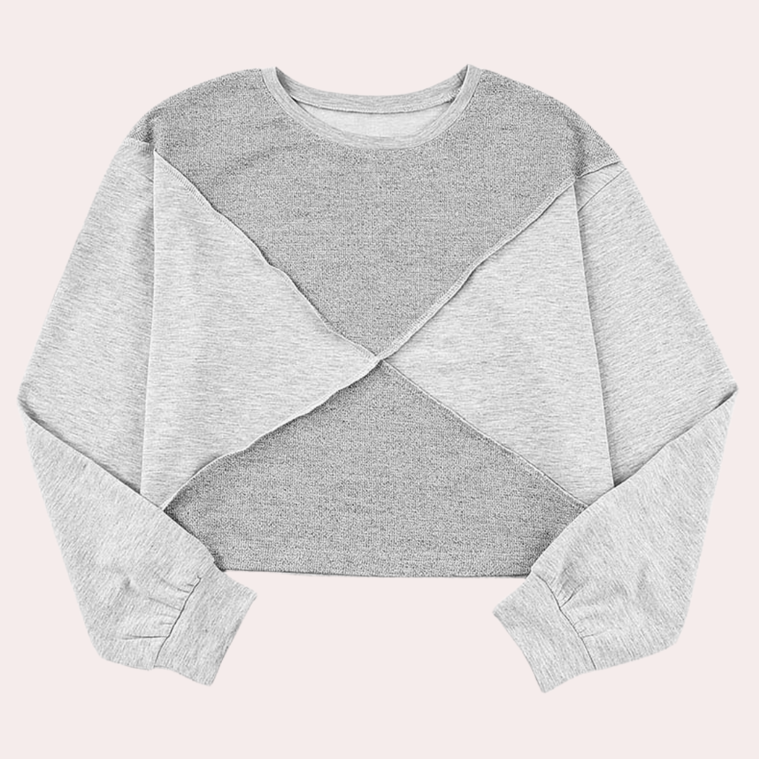 Joanie - Modisches Cropped Oberteile für Damen mit Auffälligem Patchwork-Design