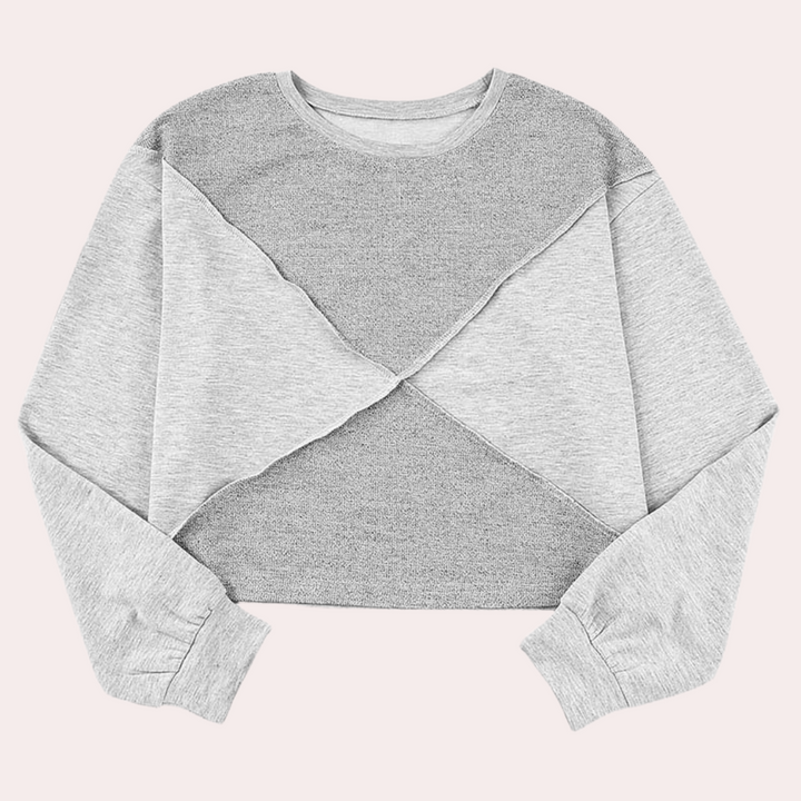 Joanie - Modisches Cropped Oberteile für Damen mit Auffälligem Patchwork-Design