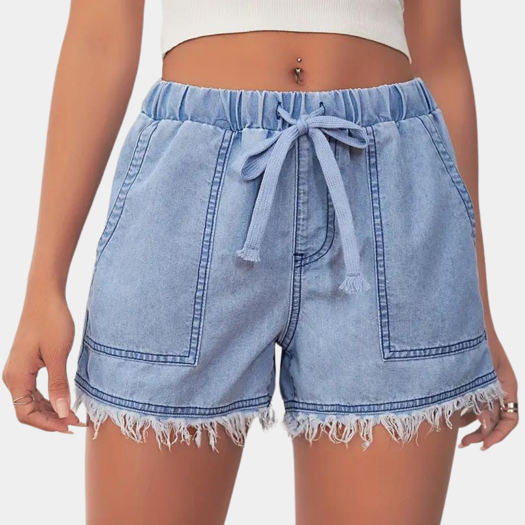 Rosalba - Damen-Sommershorts mit Kordelzug Und Stilvollen Fransen