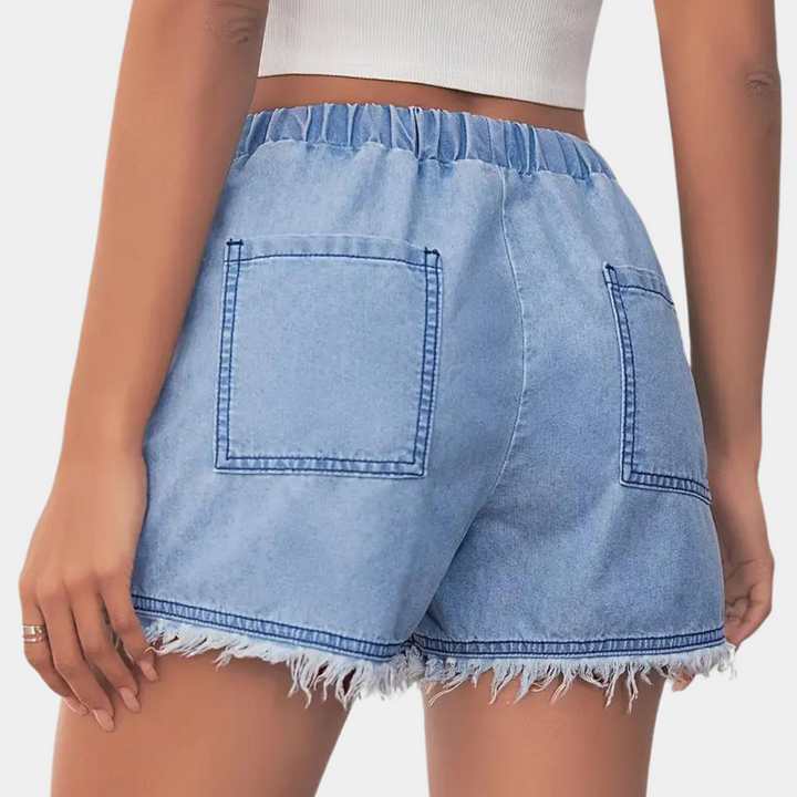 Rosalba - Damen-Sommershorts mit Kordelzug Und Stilvollen Fransen