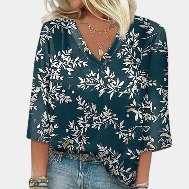 Thais - Elegante Und Bequeme Geblümte Bluse für Damen