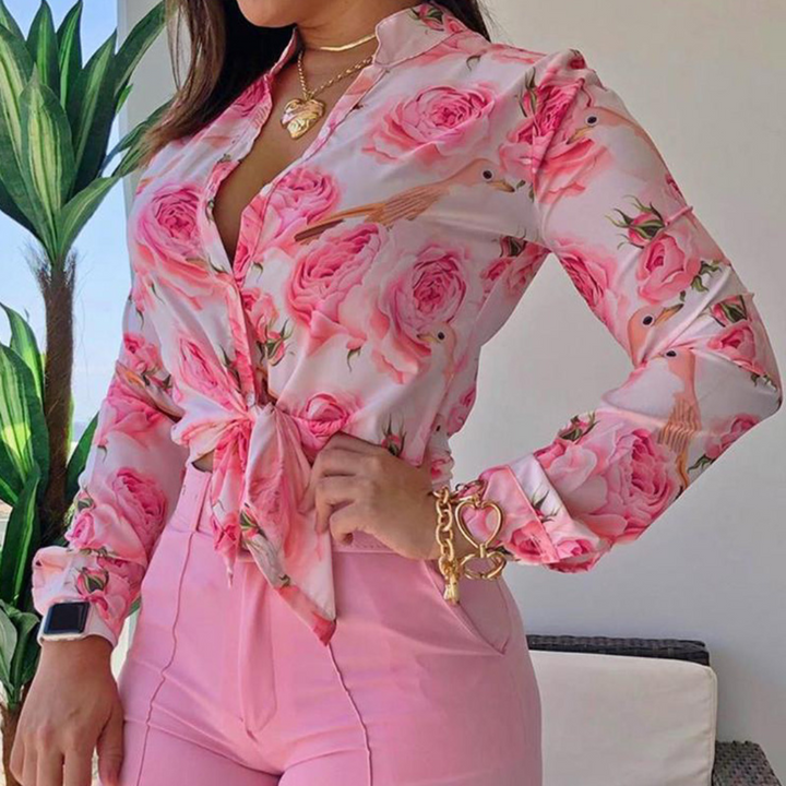 Ora - Sommerliches Tropical Bluse Und Shorts Set