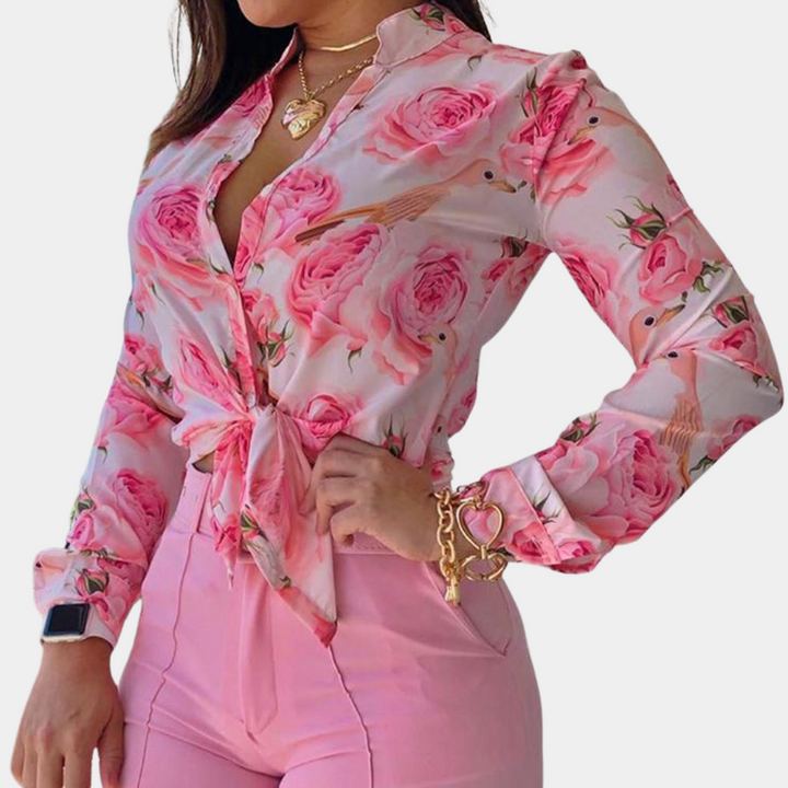Ora - Sommerliches Tropical Bluse Und Shorts Set