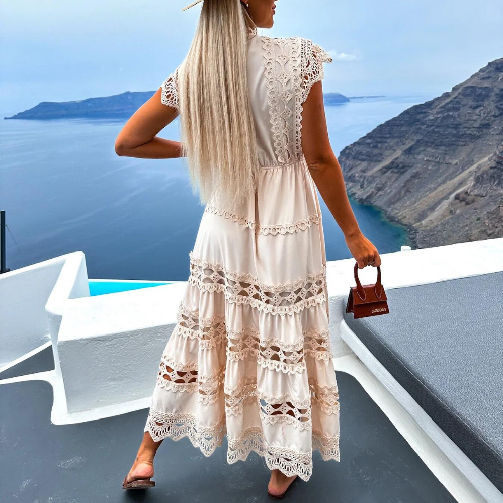 Antonina - Glamouröses Langes Spitzenkleid mit Elegantem Flair