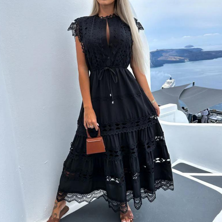 Antonina - Glamouröses Langes Spitzenkleid mit Elegantem Flair