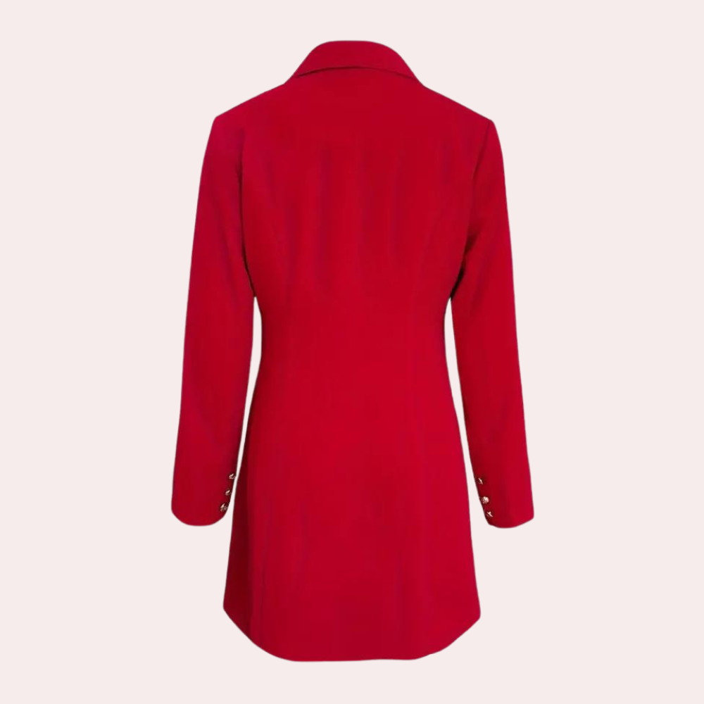 Rea - Raffiniertes Doppelreihiges Minikleid für Damen