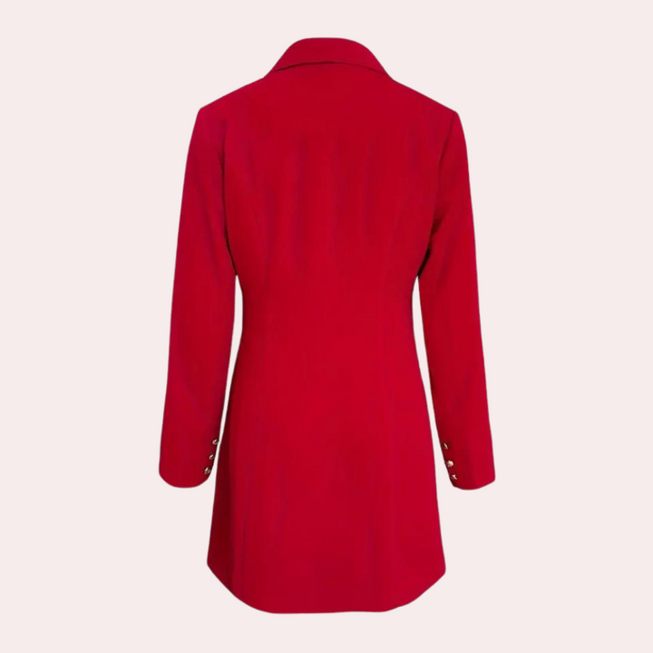 Rea - Raffiniertes Doppelreihiges Minikleid für Damen