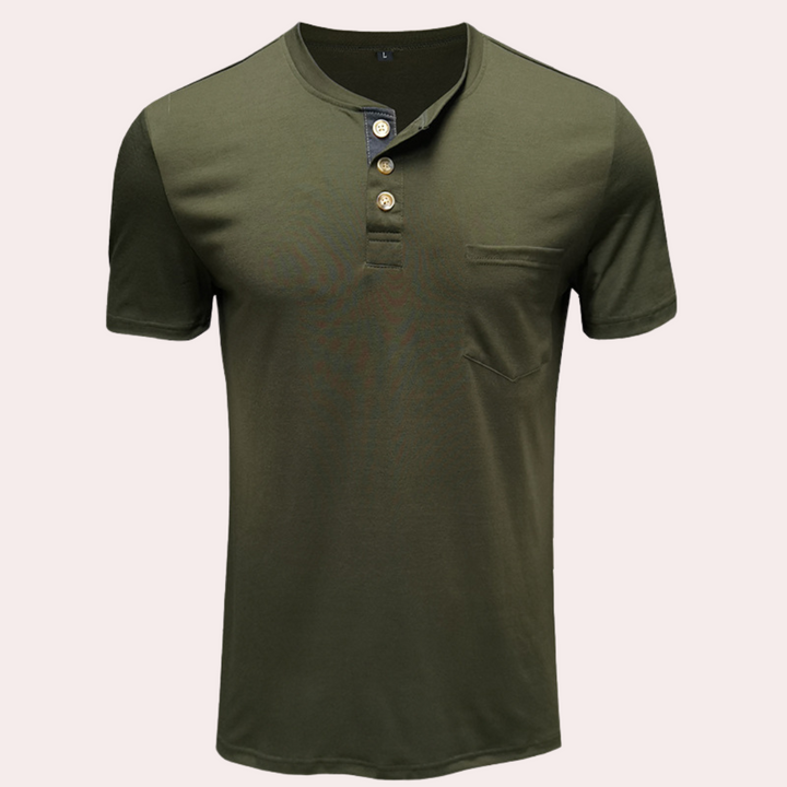 Xaver - Minimalistisches Henley-Shirt für Herren