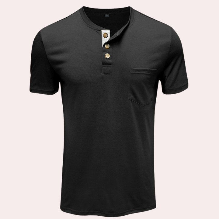 Xaver - Minimalistisches Henley-Shirt für Herren