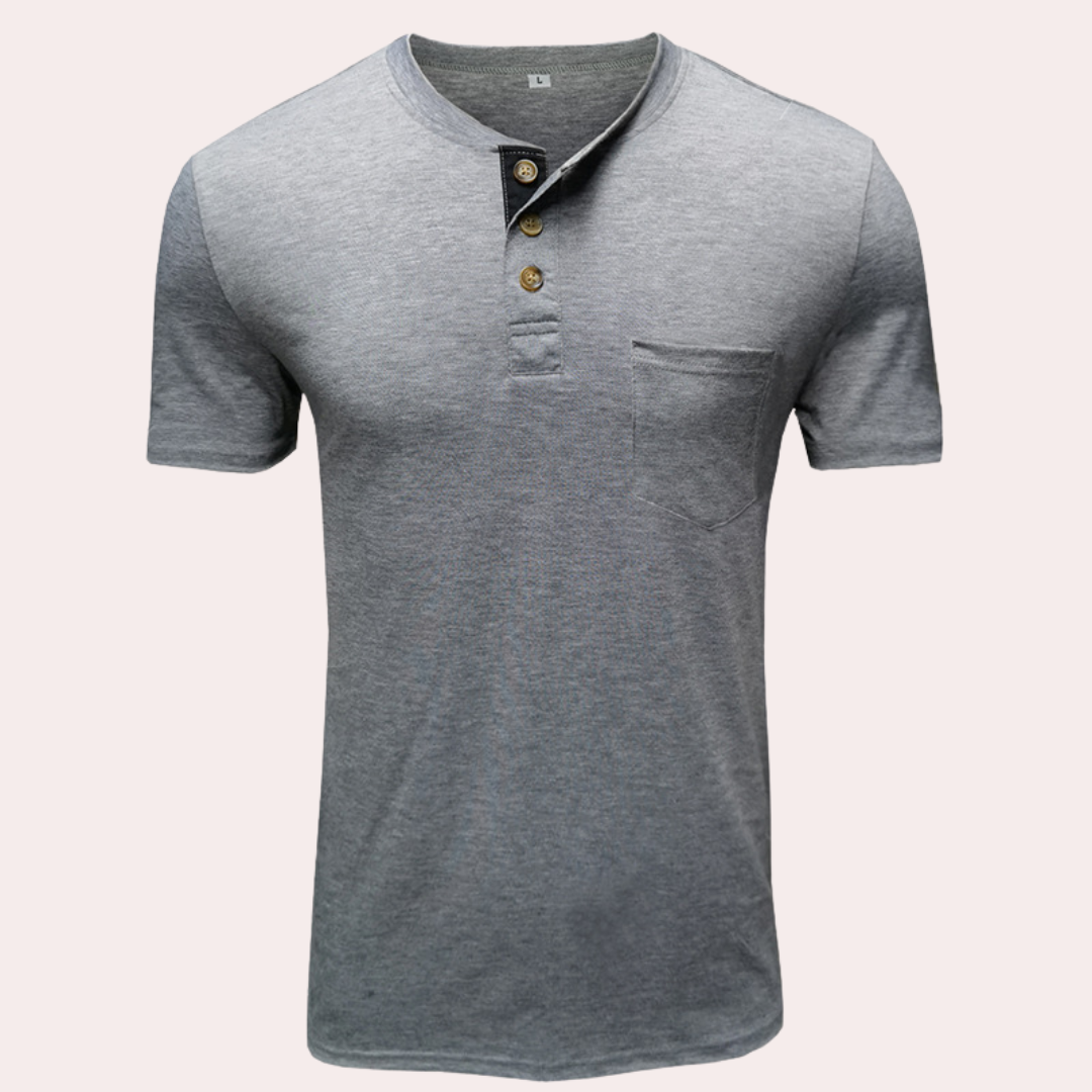 Xaver - Minimalistisches Henley-Shirt für Herren